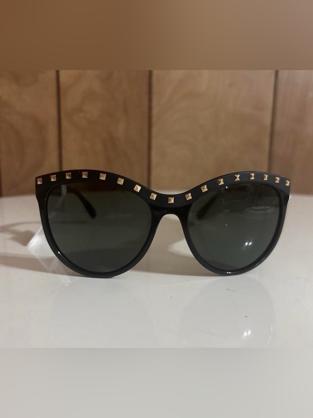 Black Studded Cat-Eye Women's Sunglasses